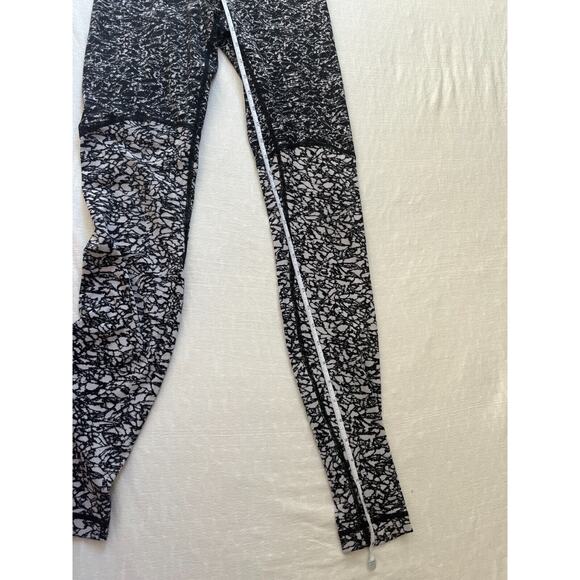 Lululemon Wunder Under Pant Legging Hi-Rise Ice Breaker White Black Iced Wave 6 - Picture 9 of 10